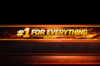 a banner that says 1 for everything on a dark background